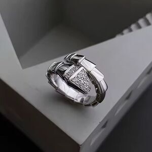 The Silver Serpent Ring in 925 silver and lab grown stones sz 6.5